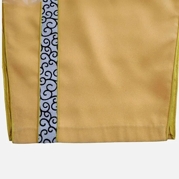 Golden Brocade Mandarin Qipao Dress – Elegant Cheongsam style Formal Wear - Picture 12 of 12